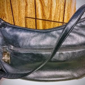 Aurielle Soft Black Leather Shoulder Bag